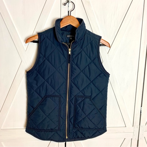 ❤️ J CREW Mercantile Quilted Puffer Vest Primaloft Navy Womens Xsmall EUC - Picture 3 of 12